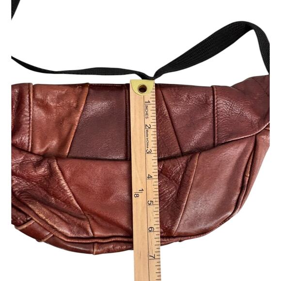 Vintage Leather Waist Pack Sling Brown Woodstock Travel Boho Hippie - Picture 8 of 16